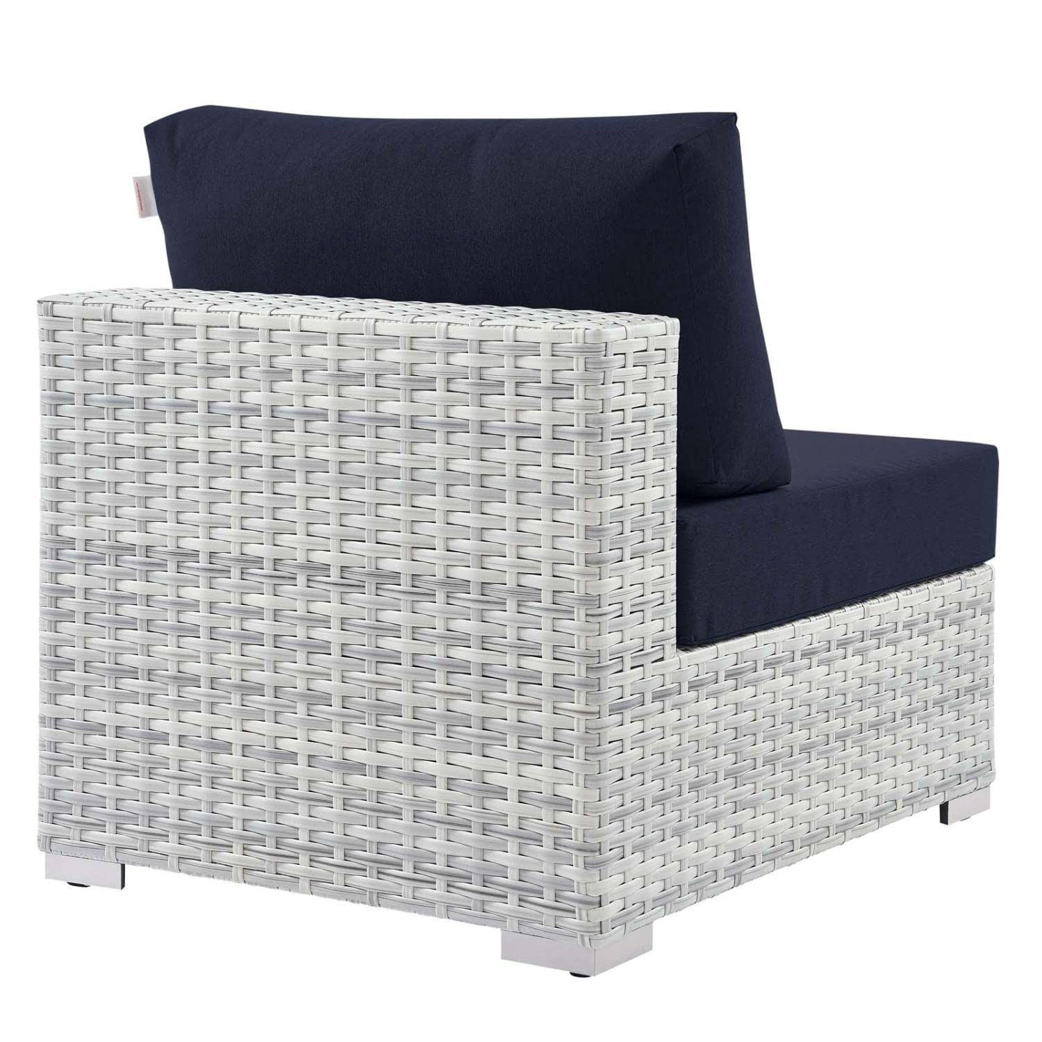Modway EEI-4298-LGR-NAV Convene Outdoor Patio Chair Armless, Light Gray Navy, 35 x 28.5 x 33