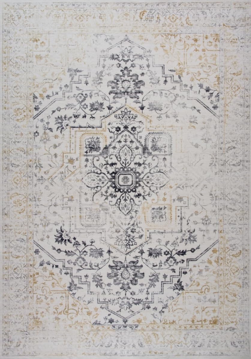 HomeRoots 530573 7 x 10 ft. Gray & Gold Oriental Rectangle Area Rug