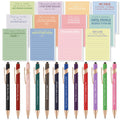 Snarky Funny Office Notepads Pens,24 Pcs Negative Sarcastic Hilarious Quotes Work Ballpoint Pens With Stylus Tip Sticky Notes Fo