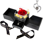 ENERLEAF Preserved Red Real Rose-Eternal Flowers Rose Gifts for Mom Grandma Wife Girlfriend on Mothers Day Birthday Valentines C