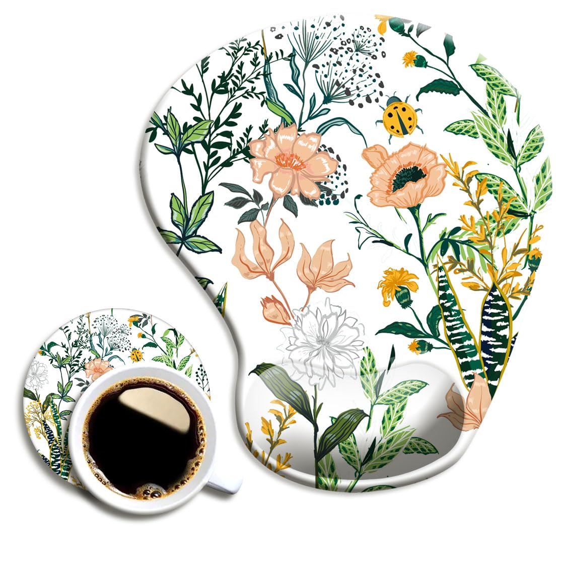 Ergonomic Mouse Pad With Wrist Support, Cute Mouse Pads With Non-Slip Pu Base For Home Office Working Studying Easy Typing & Pai