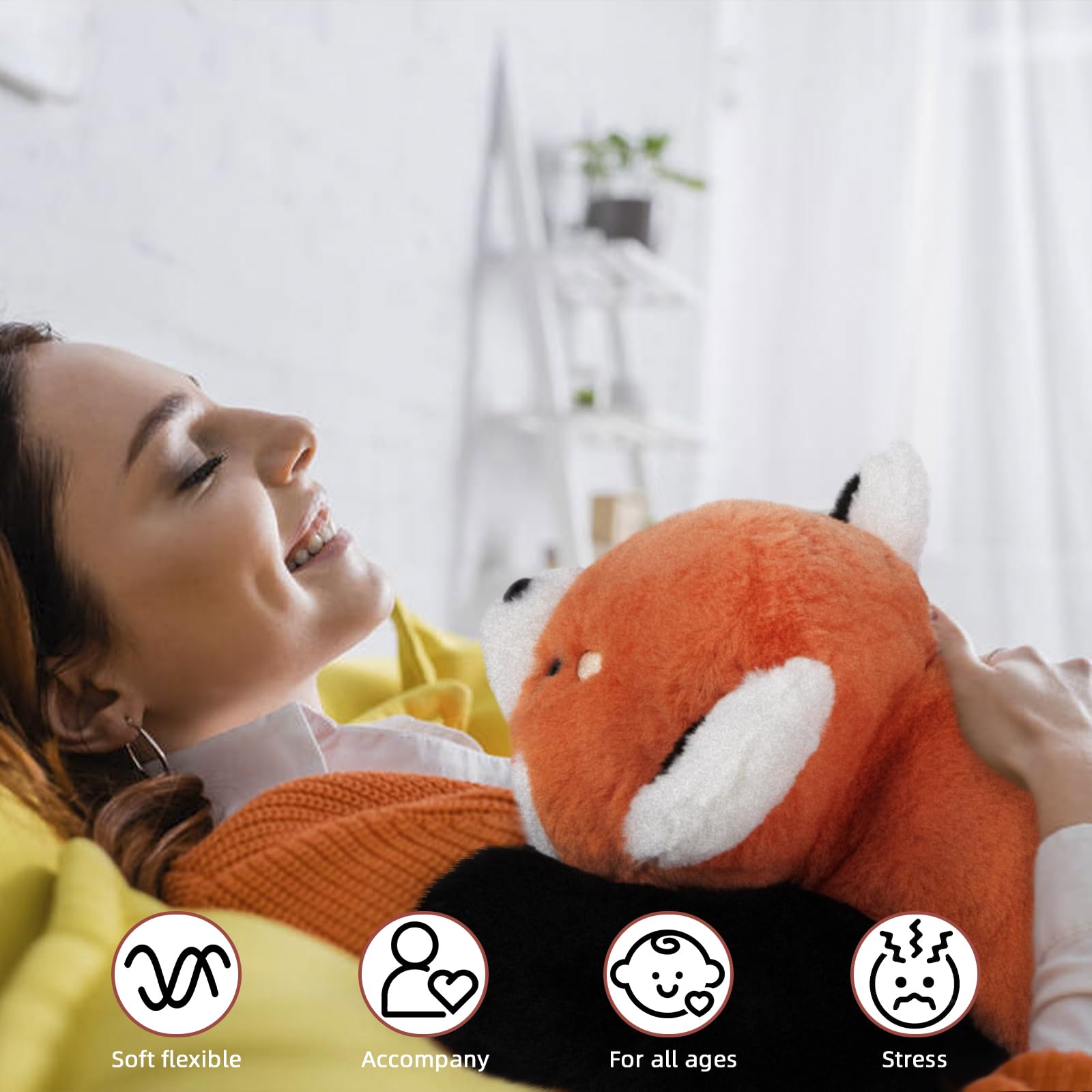 Niuniu Daddy Study Buddy Weighted Red Panda Stuffed Animals, 5Lb Sensory Weighted Plush Toys For Adults Kids, Giant Stuffed Red