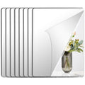 JUNEBRUSHS 8 Pack Self Adhesive Acrylic Mirror, 12x16 Inch Mirror Tiles,Flexible Mirror Sheets Wall Stickers,2MM Thick Mirror,Fr