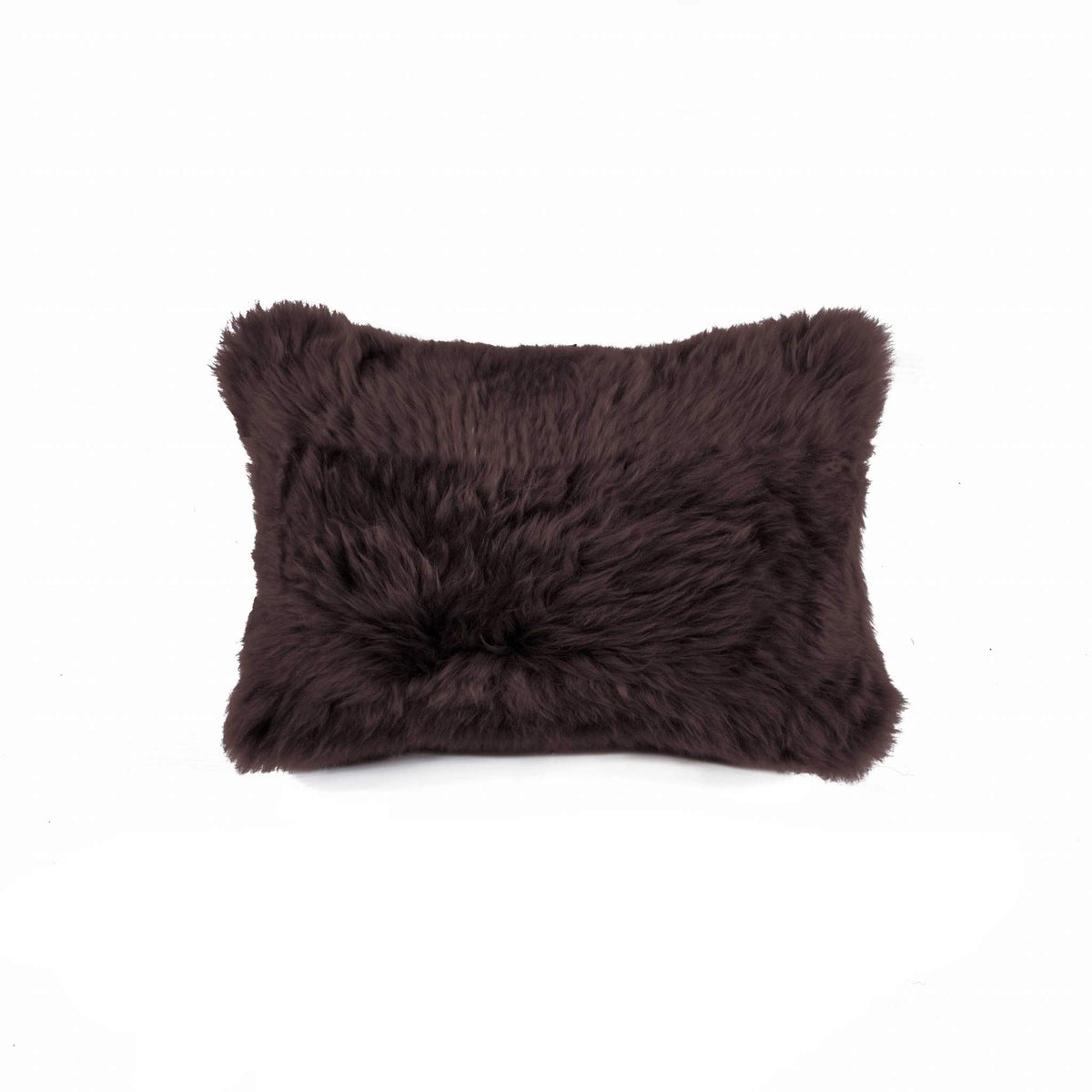 HomeRoots Kitchen 12' x 20' x 5' Chocolate Sheepskin Pillow with Hidden Zipper Closure