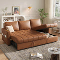 Mizac Rekon LShape Sofa Cum Bed | Sectional Sofa Bed With PullOut Sleeper & Storage | Fabric LShaped Sofa For Living Room & B