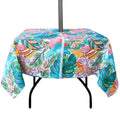 Ehousehome Outdoor And Indoor 60X60 Inch Tablecloth With Umbrella Hole And Zipper, Waterproof Zippered Patio Table Cloths, Spring/Summer Table Covers For Backyard Circular Table/Bbqs/Picnic
