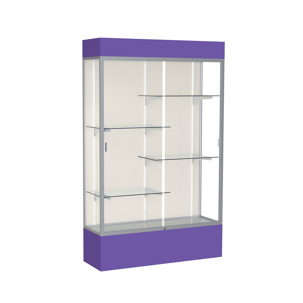 Waddell Spirit Lighted Floor Display case, 48 inches Wide, Purple