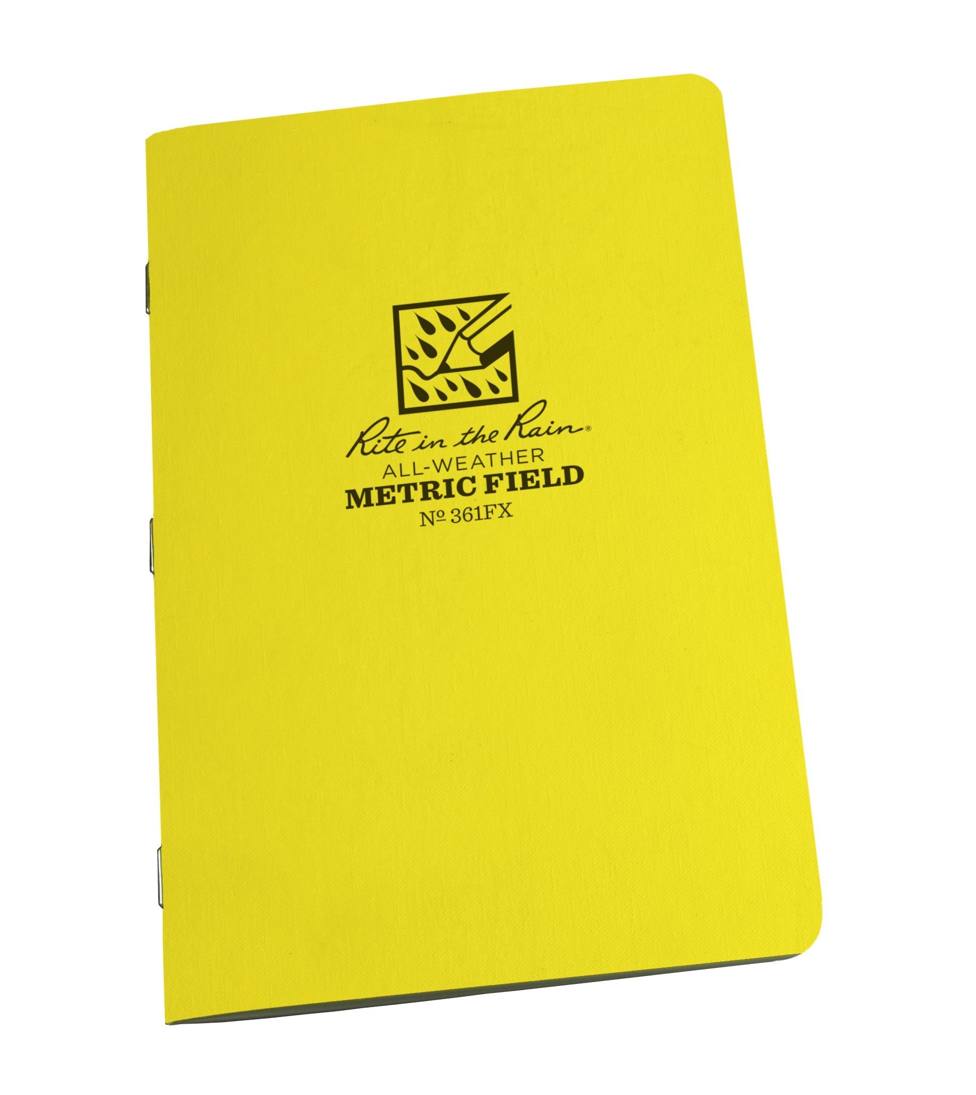 Rite In The Rain Weatherproof Stapled Notebook, 4.625' X 7', Yellow Cover, Metric Field Pattern, 3 Pack (No. 361Fx)
