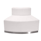 Flash Furniture Hercules Alon Series White Leathersoft Convex Chair With Brushed Stainless Steel Base