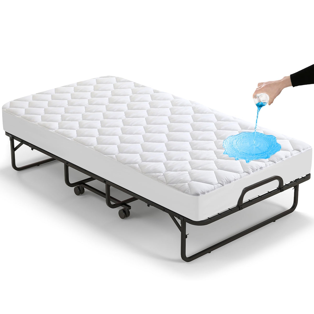 Lunsing Narrow Twin Cot Mattress Protector, Soft Breathable Waterproof Rv Bunk Size Mattress Pad Cover, 6-16 Inches Deep Pocket,