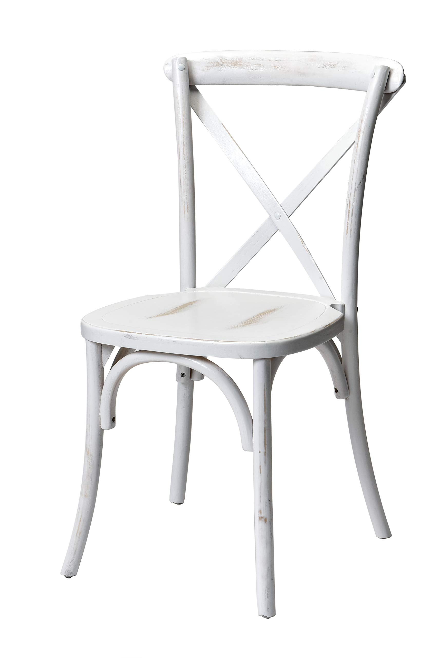 Commercial Seating Products European Wood Dining Chairs, 2-Pack, White Wash