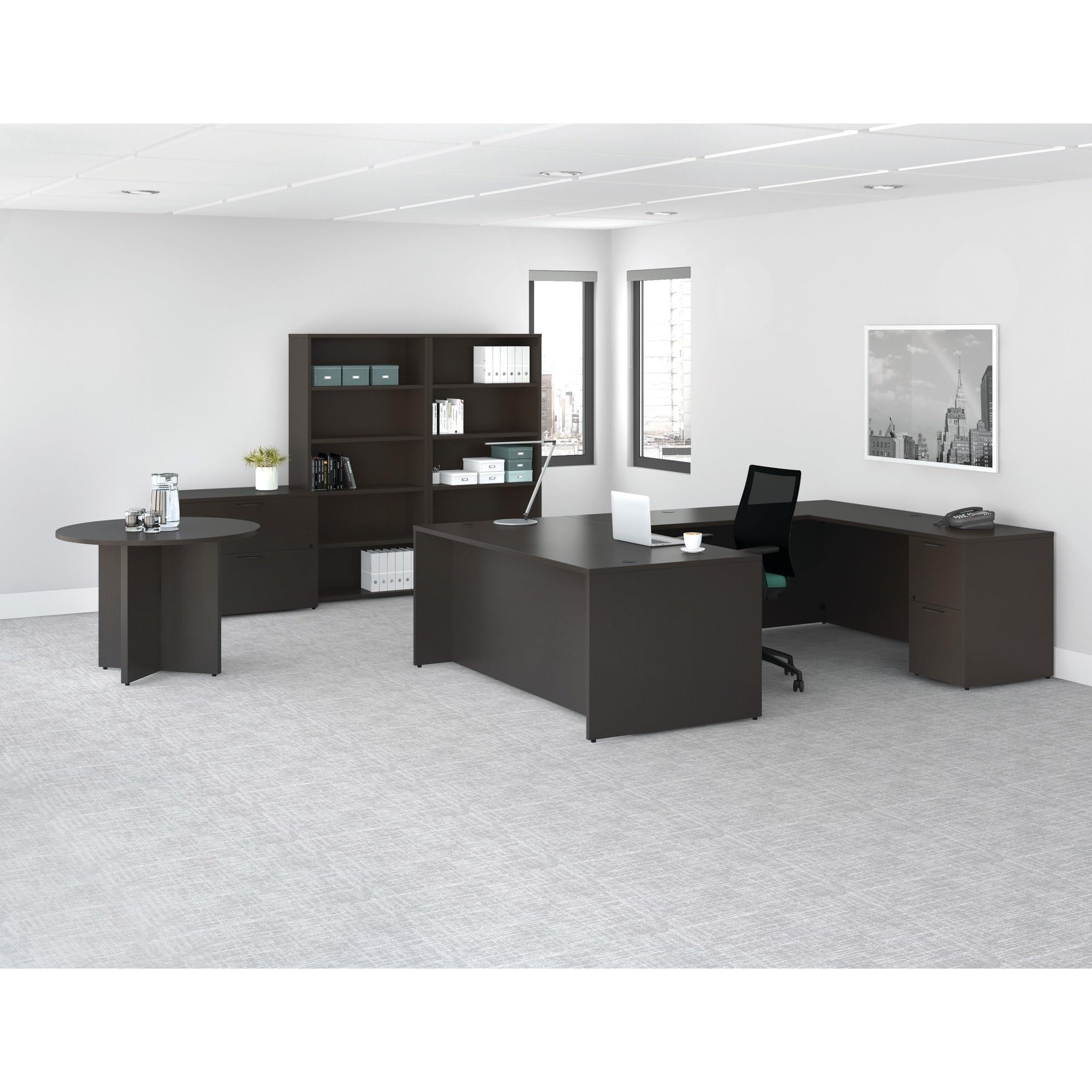 Lorell Llrph6639Es Prominence 2.0 Espresso Laminate Hutch