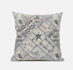 HomeRoots Dark Green Peach 16â€ Cream Gray Patch Suede Zippered Throw Pillow