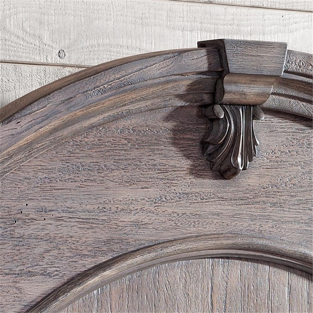 American Woodcrafters Heirloom Rustic Charcoal Wood King Poster Headboard