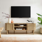 Modway Contour Mid-Century Modern 55&Quot; Media Tv Stand In Oak, 15 X 54.5 X 18.5