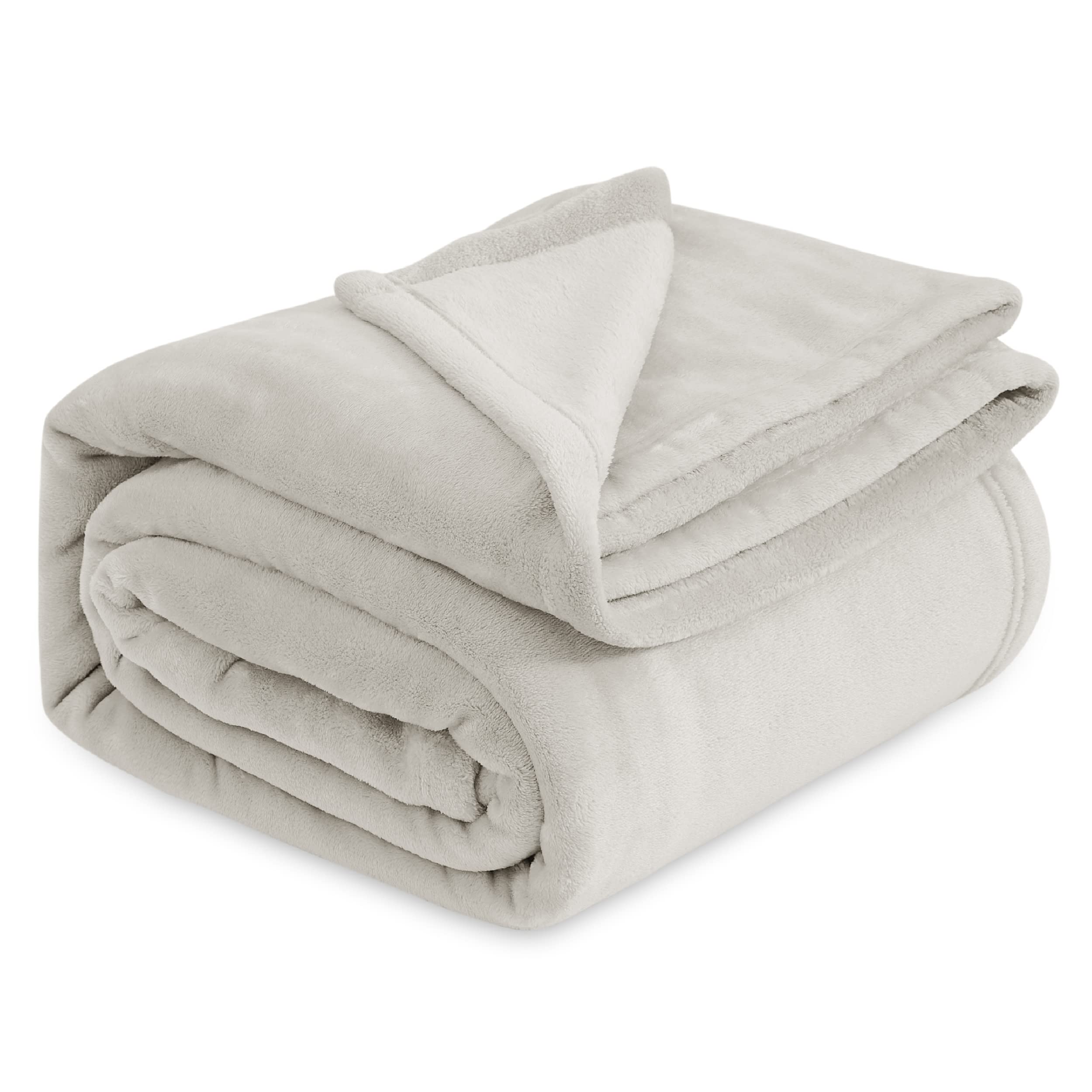 Bedsure Fleece Blanket California King Size Linen - Lightweight Plush Fuzzy Cozy Soft Bed Blanket, 102X96 Inches