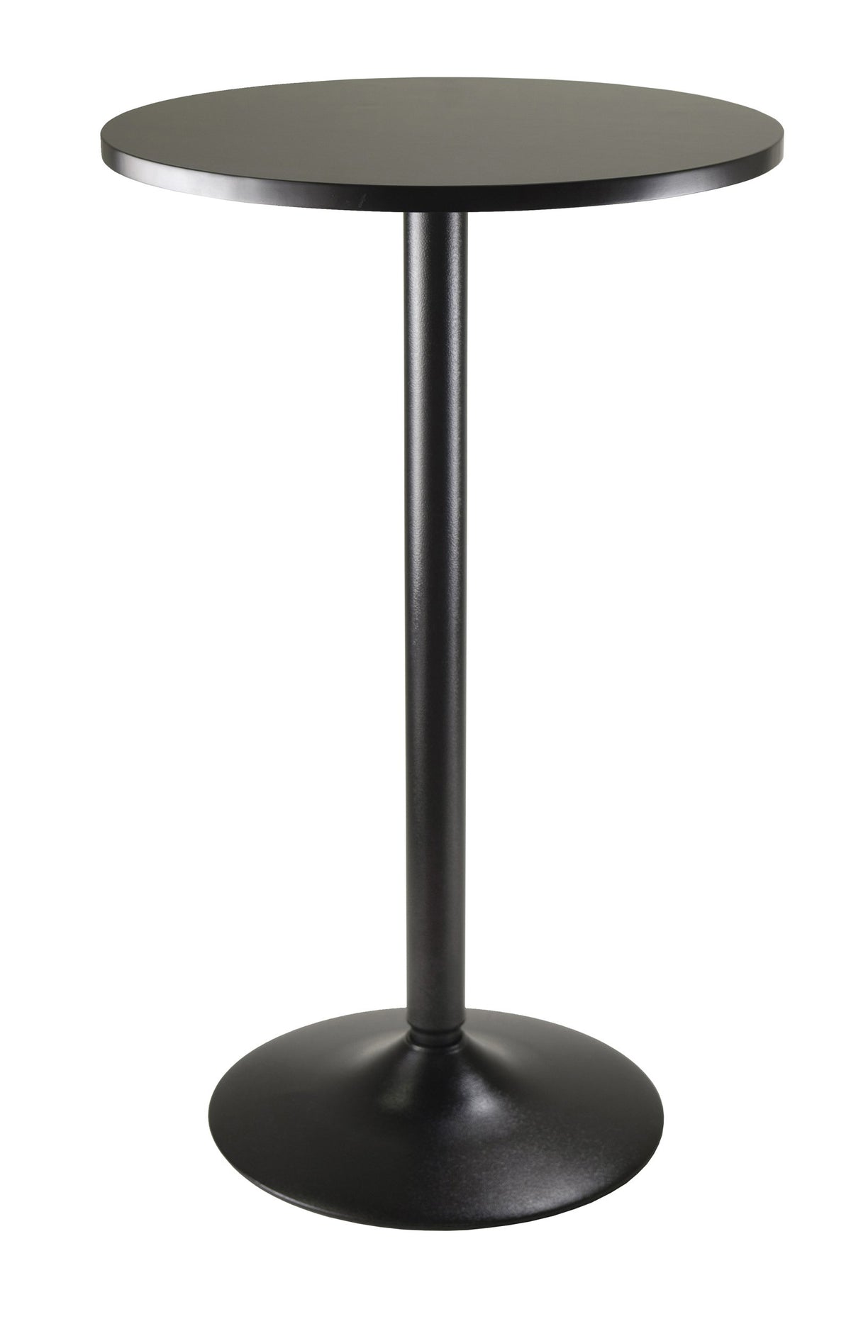 Winsome Obsidian Pub Table Round Black Mdf Top with Black Leg And Base - 23.7-Inch Top, 39.76-Inch Height, Pack of 1