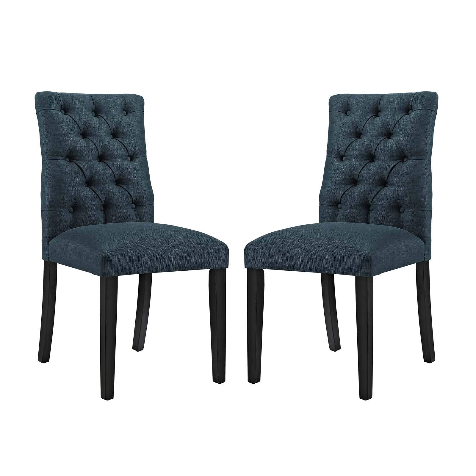 Modway Duchess Fabric Set Of 2, Two Dining Chairs, Azure