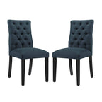 Modway Duchess Fabric Set Of 2, Two Dining Chairs, Azure