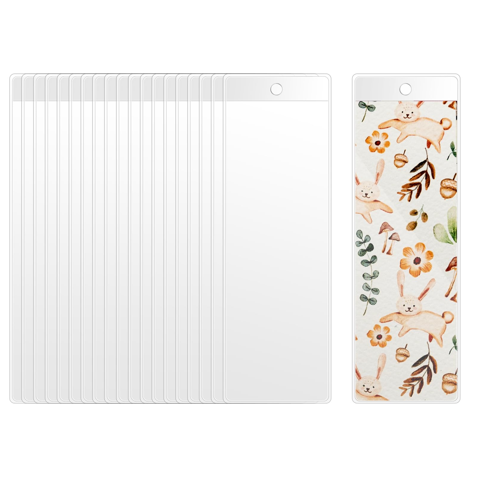 20 Pcs Plastic Bookmark Sleeves Clear Photobooth Sleeves Vinyl Book Marker Cover Holder 7.17 X 2.36 Inch Blank Photobooth Frames