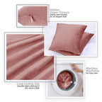 Nestl Throw Pillow Covers, Cozy Velvet Decorative Outdoor Pillow Covers 20X20 Inches, Soft Solid Cushion Covers For Sofa, Bed And Car, Set Of 4 - Misty Rose