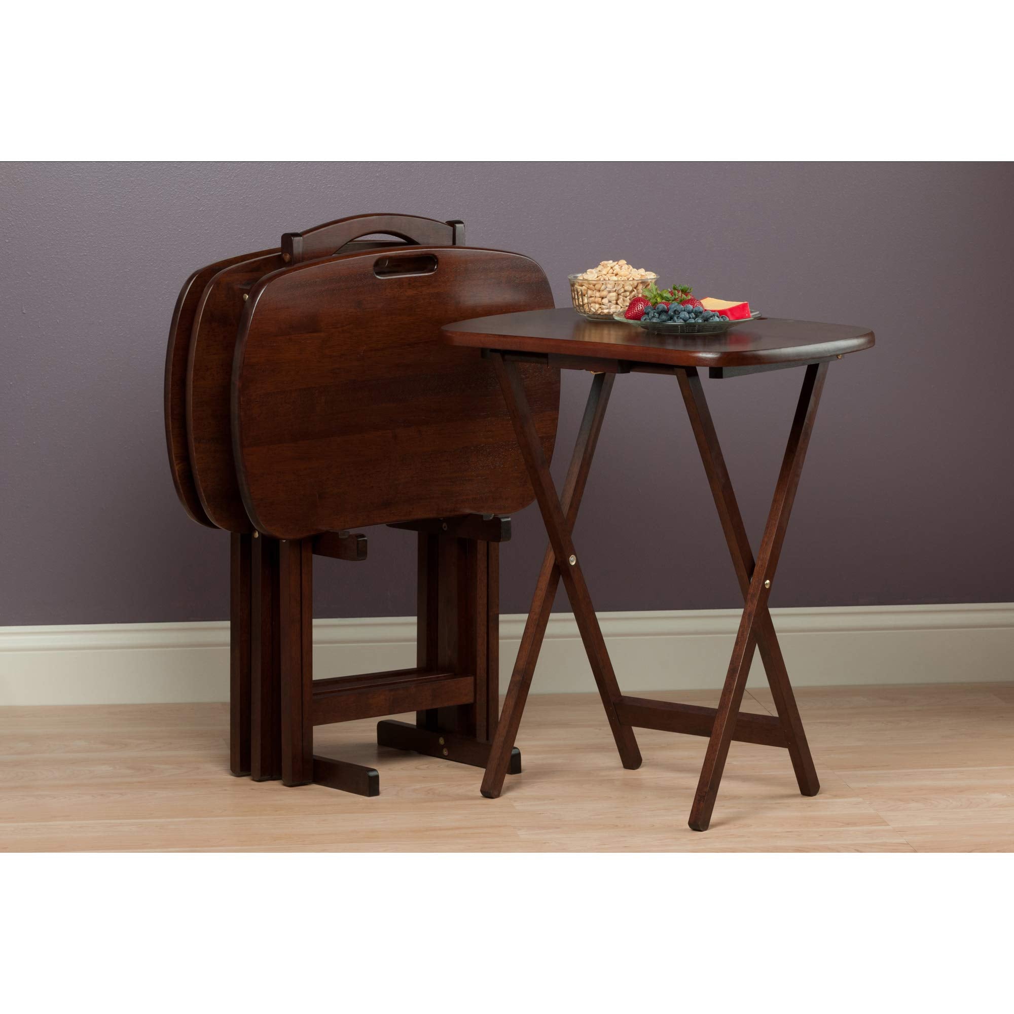 Winsome Lucca Snack Table, 22.83'W x 25.79'H x 15.67'D, Brown,Walnut