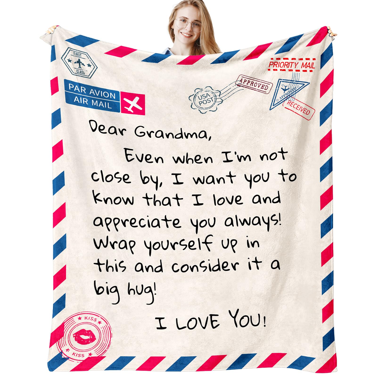 Grandma Gifts, Valentines Day Birthday Gifts For Grandma, Gift Ideas For Grandma, Grandmother Gifts Throw Blanket 60' X 50', P