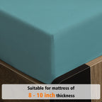 Lirex Fitted Sheet, Full Size 100% Cotton 300 Thread Count Soft Breathable Fitted Sheet, Blue