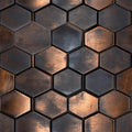 HOMETITUTE 20Pcs Hexagon Copper Black Tile Stickers Peel and Stick Decorative Tiles Waterproof Removable Sticker Tiles Backsplas