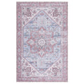 SAFAVIEH Tucson Collection Area Rug - 8 x 10, Grey Blue & Rust, Persian Design, Non-Shedding Machine Washable & Slip Resistant