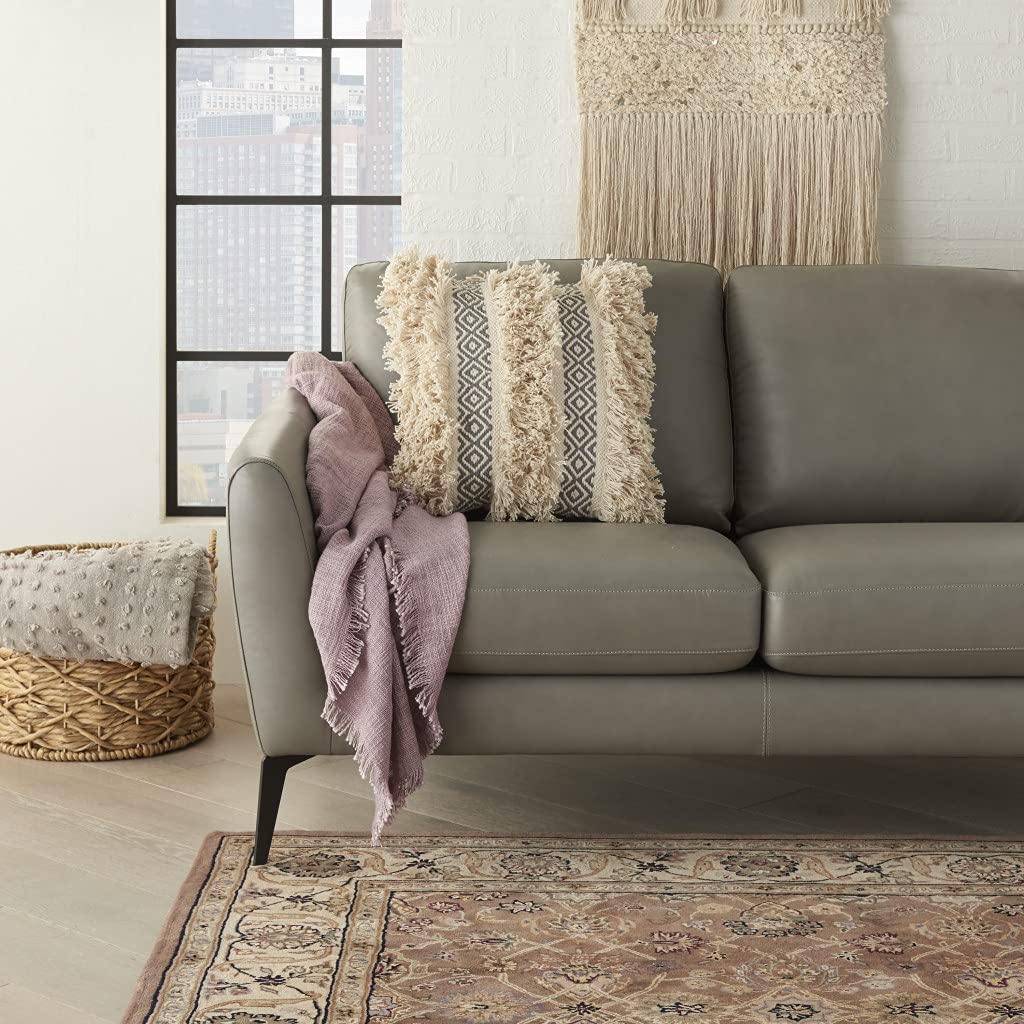 HomeRoots 100% Cotton Charcoal Diamond Patterned Throw Pillow