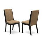 East West Furniture V697La147-6 6 Piece Dining Table Set Contains A Rectangle Kitchen Table With V-Legs And 4 Light Sable Linen Fabric Parson Chairs With A Bench, 40X72 Inch, Multi-Color