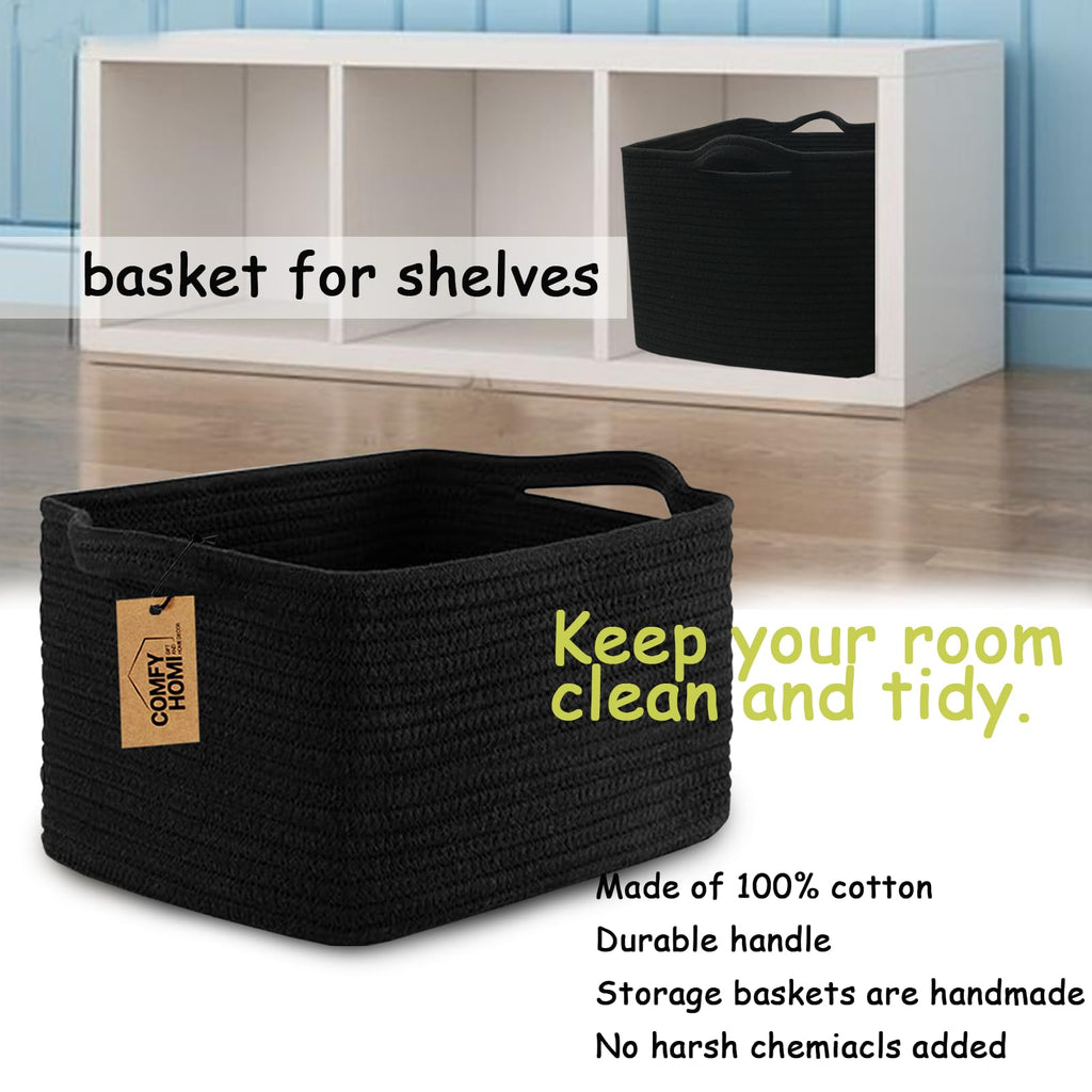 Comfy Homi Storage Basket For Shelves, Woven Baskets For Storage, Cotton Rope Basket,Toy Storage Organizer, Storage Cube Bin, Or