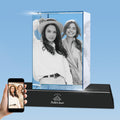 3D Crystal Photo with LED Light Base, Personalized Gifts with Your Own Photo, Laser Engraving 3D Pictures and Customized Text, L