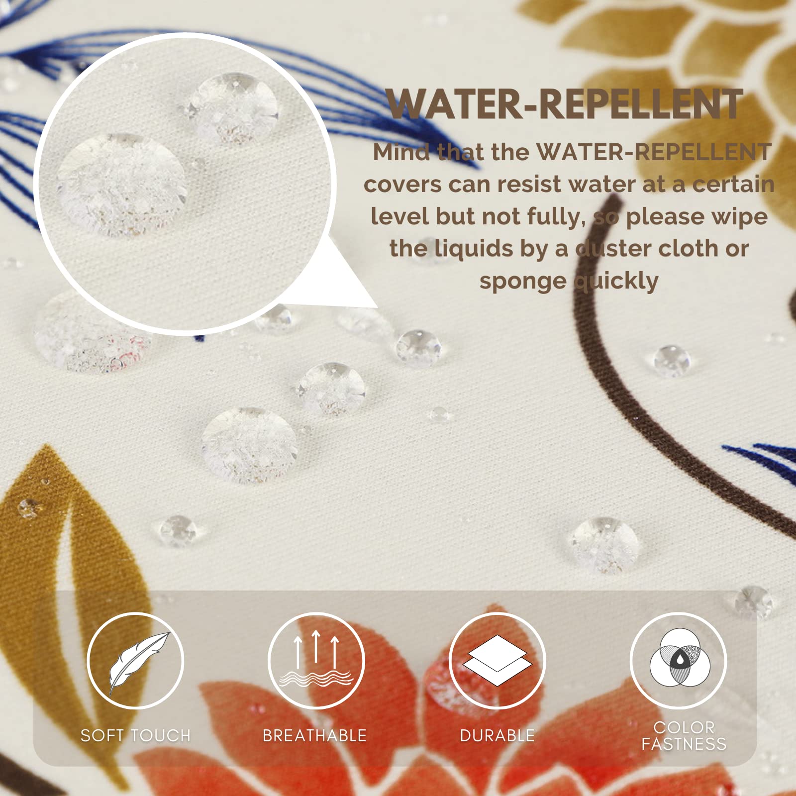 Searchi Water Repellent Dining Chair Seat Covers Set Of 6, Washable Stretch Seat Covers For Dining Chairs, Rear-Covered Dining R