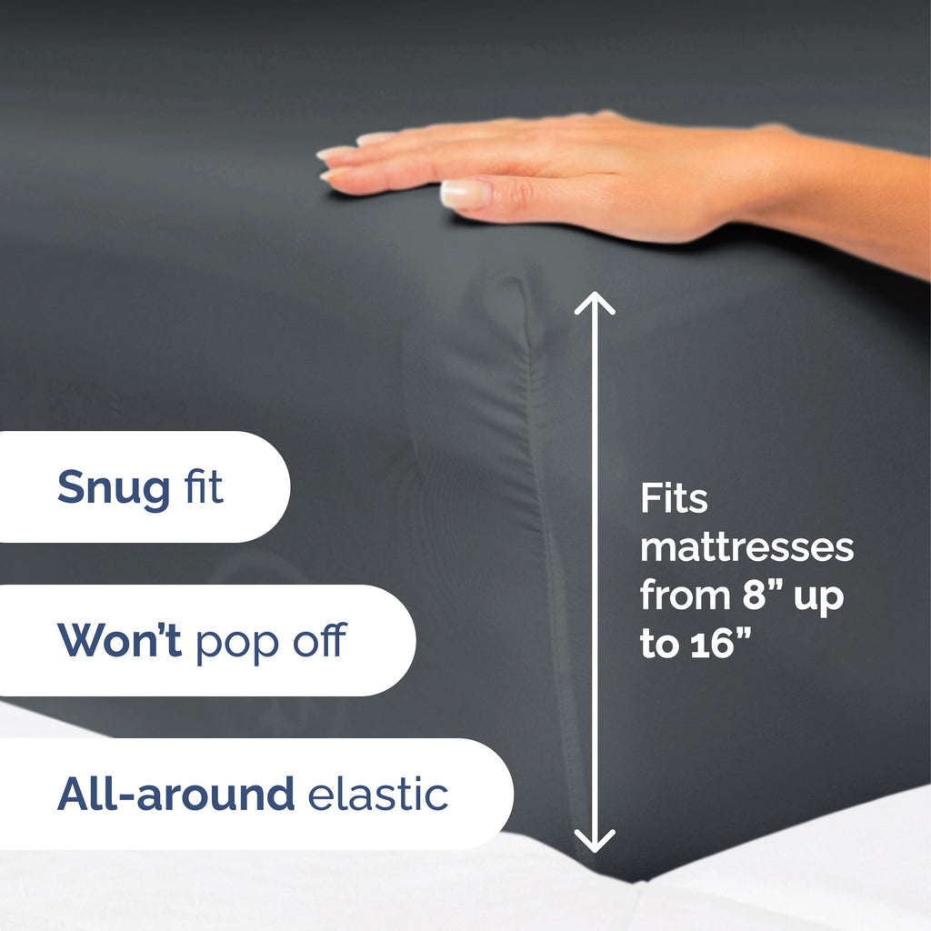 Twin Size 3 Piece Sheet Set - Extra Soft, Breathable & Cooling Sheets - Hotel Luxury Durable Bed Sheets For Women & Men - Deep Pockets, Easy-Fit & Wrinkle-Free Sheets - Slate Blue Oeko-Tex Bed Sheets
