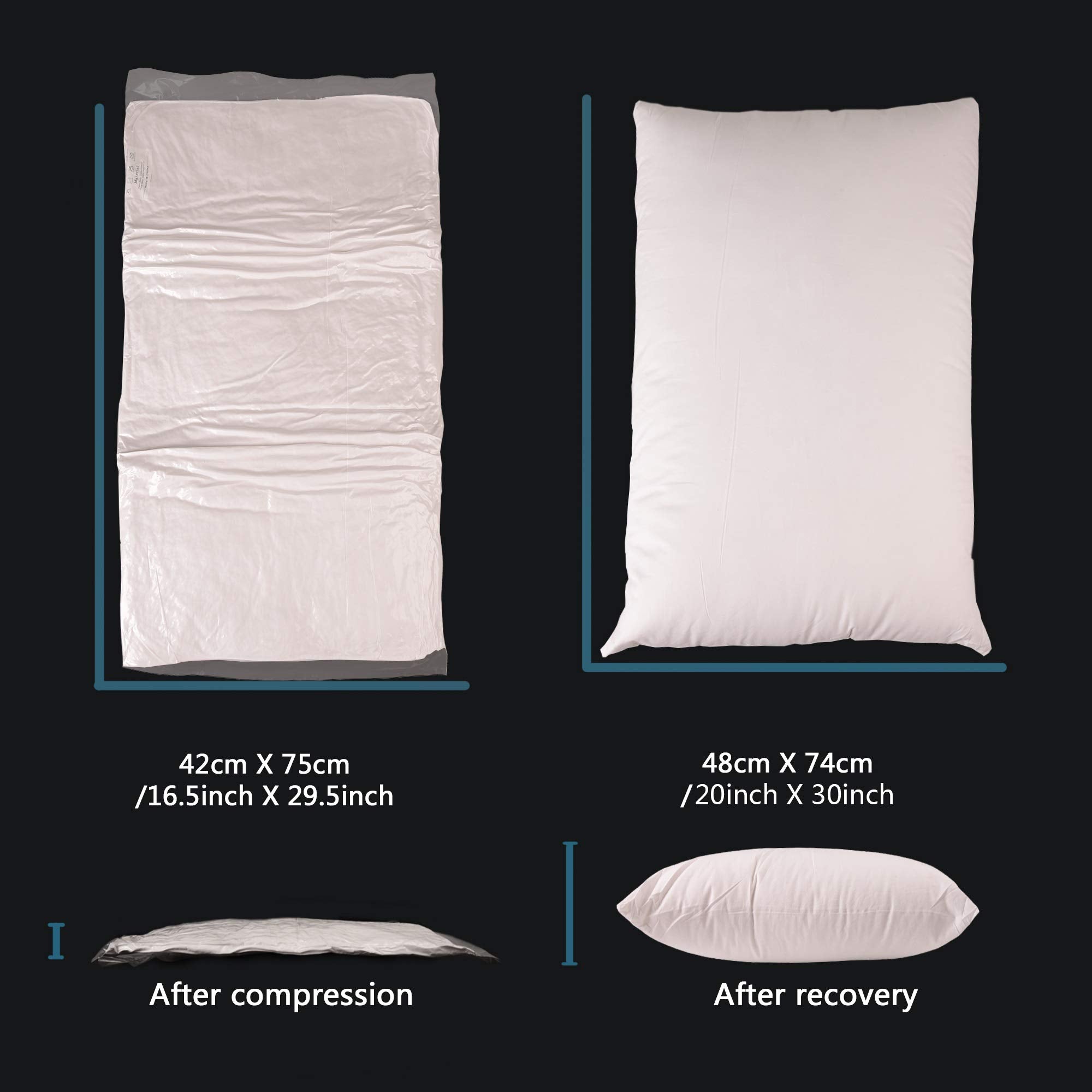 Edow Luxury Soft Pillows For Sleeping, Fluffy Down Alternative Polyester Fiber Filled Pillow, Home&Hotel-Collection, Machine Was