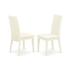 East West Furniture HBIP3-LWH-C 3 Piece Dinette Set for Small Spaces Contains a Round Dining Table with Pedestal and 2 Linen Fabric Upholstered Dining Chairs, 42x42 Inch, Linen White