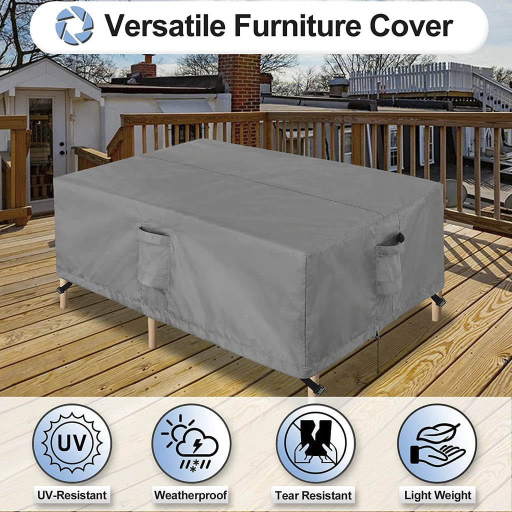 Outdoorlines Outdoor Waterproof Patio Table Furniture Set Covers - Square Couch Sectional Cover Outside Weatherproof Patio Furniture Covering For Deck, Lawn And Backyard 84' L X 84' W X 28' H, Grey