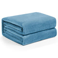 Hansleep Fleece King Size Blanket For Bed Washed Blue, Super Soft Flannel Fuzzy King Size Blanket, Plush Cozy Blanket For All Se