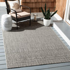 Safavieh Courtyard Collection 5'3' X 7'7' Grey/Black Cy8235 Indoor-Outdoor Waterproof Easy-Cleaning Patio Backyard Mudroom Area-Rug