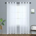 Mrs.Naturall White Sheer Curtains 96 Inches Long For Living Room Set Of 2 Panels Lightweight Grommet Sheer Window Curtain Panels