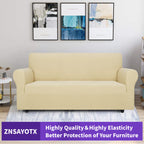 Znsayotx Super Stretch Couch Cover Universal Sofa Covers For Living Room Dogs Pet Friendly Furniture Protector Fitted Spandex Sofa Slipcovers With Anti Slip Foam Sticks (Beige, Sofa)