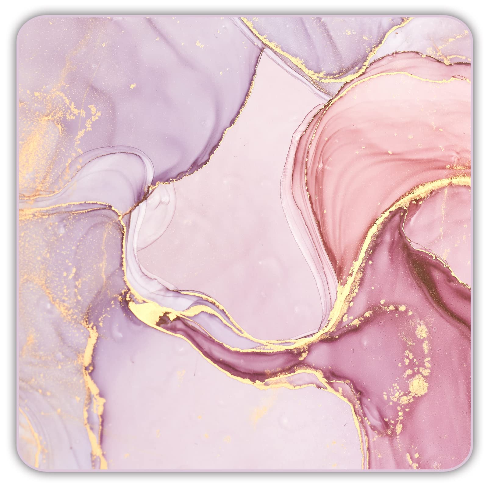 Square Mouse Pad, Premium Mouse Pad, Square Waterproof Mouse Pad, Non-Slip Rubber Base Mouse Pad 9X9 Inches (Pink Marble)