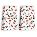 XSHHQWEZ Funny Cherry Decoration Waffle Kitchen Towel Dishcloth Set of 2
