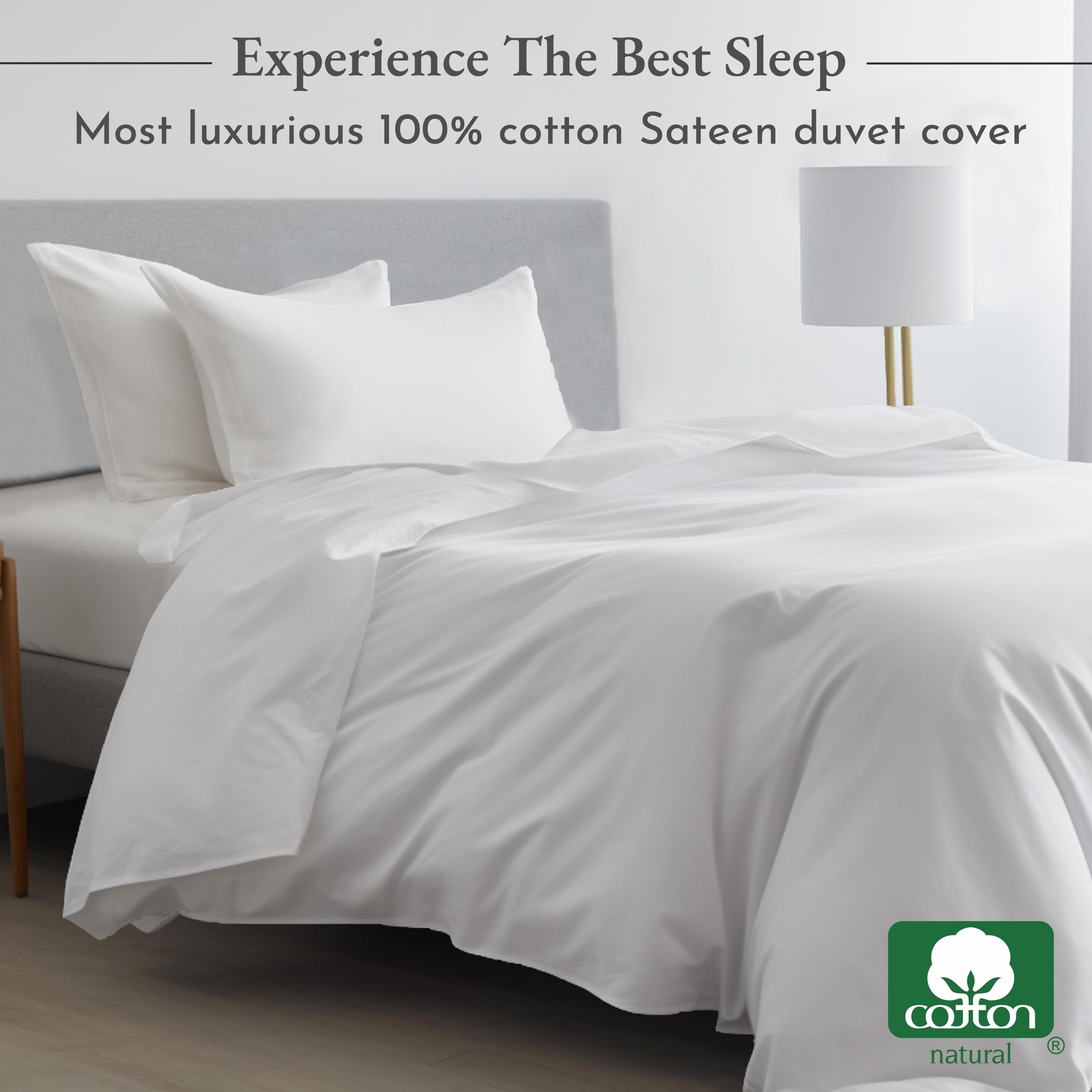 Twin Xl/Twin Size Duvet Cover Only, 400 Thread Count 100% Cotton Duvet Cover Twin Xl/Twin, Cooling Comforter Cover Cotton With Button Closure And Corner Ties (White)