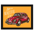 Artx Paper Motivational Quote Life Is A Beautiful Ride Red Car Wall Frame Art Painting, Multicolor, Motivational, 10 X 13 Inches