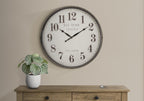 Monarch Specialties I 9024 Clocks, 30' Round, Large Oversized, Wall Clock, Brown, Transitional