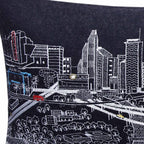 HomeRoots Grey 35' Black Houston Nighttime Skyline Lumbar Decorative Pillow