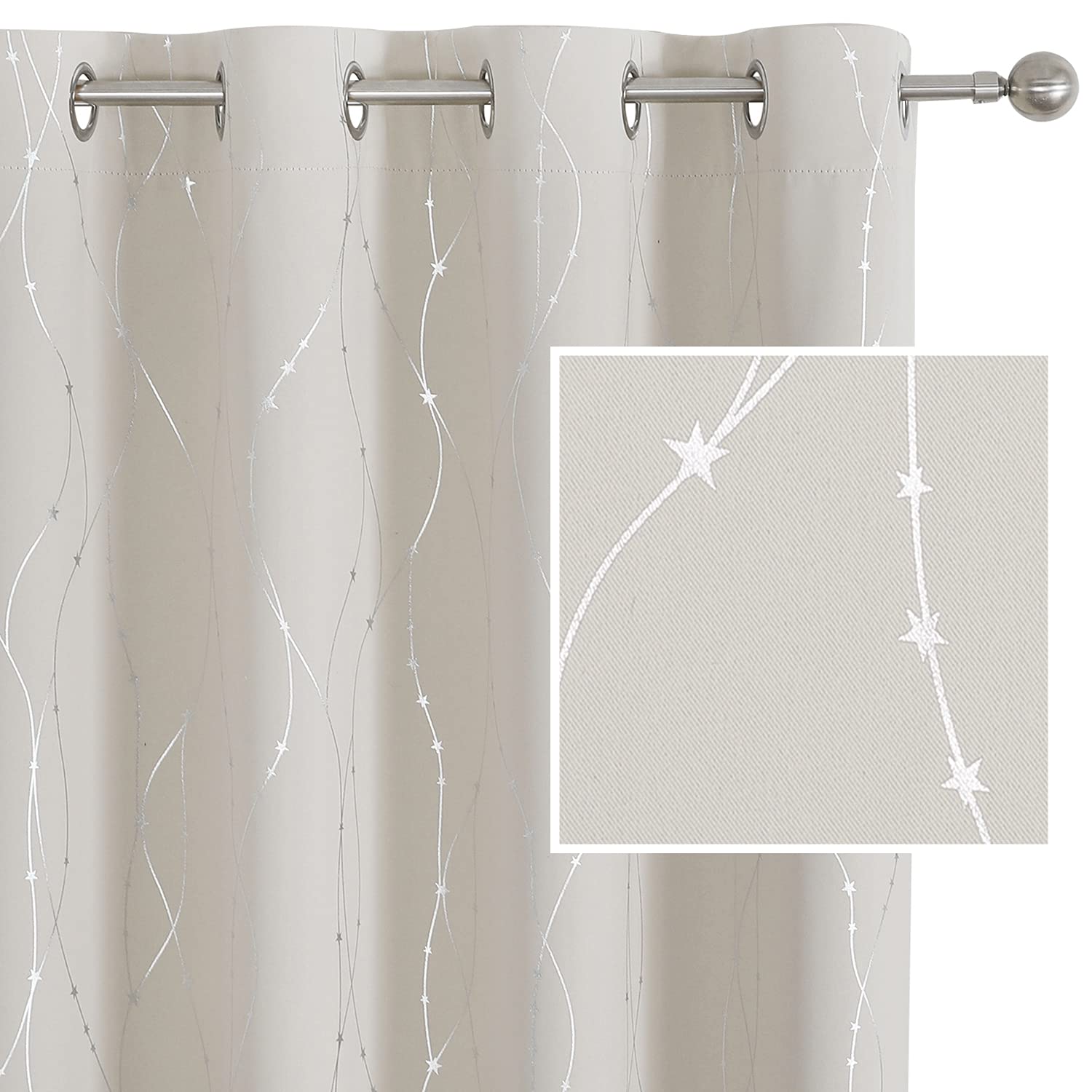 Smile Weaver Cream Blackout Curtains 96 Inches Long For Living Room,Room Darkening Bedroom Curtain,Soft Thick Noise Reducing The